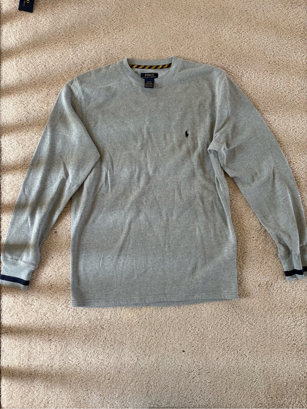 Polo by Ralph Lauren Light Gray Long-Sleeve Crewneck Sweater